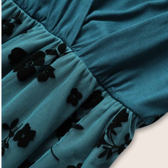 BloomChic Floral Mesh Patchwork Surplice Neck Tank Dress - Picture 6 of 6